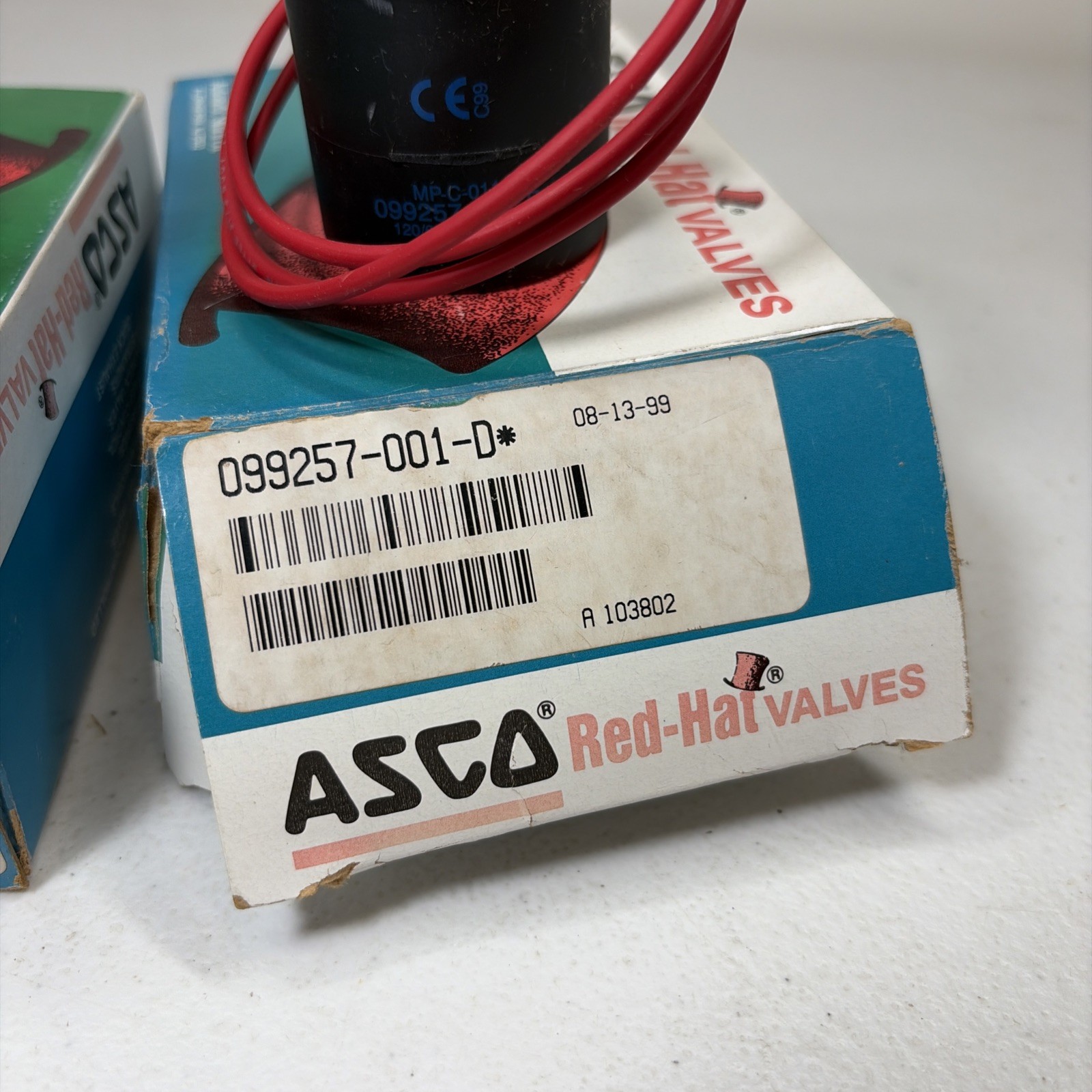(2) ASCO Red Hat 120V SOLENOID VALVE COIL MP-C-011 099257-001-D 120/60 110/50 FT