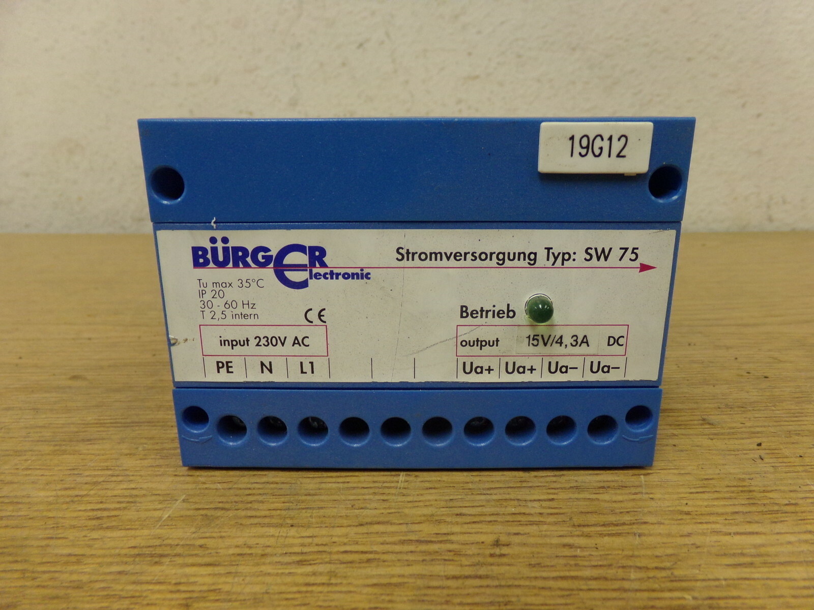 Burger Electronic Stromversorgung Type SW 75 *FREE SHIPPING*