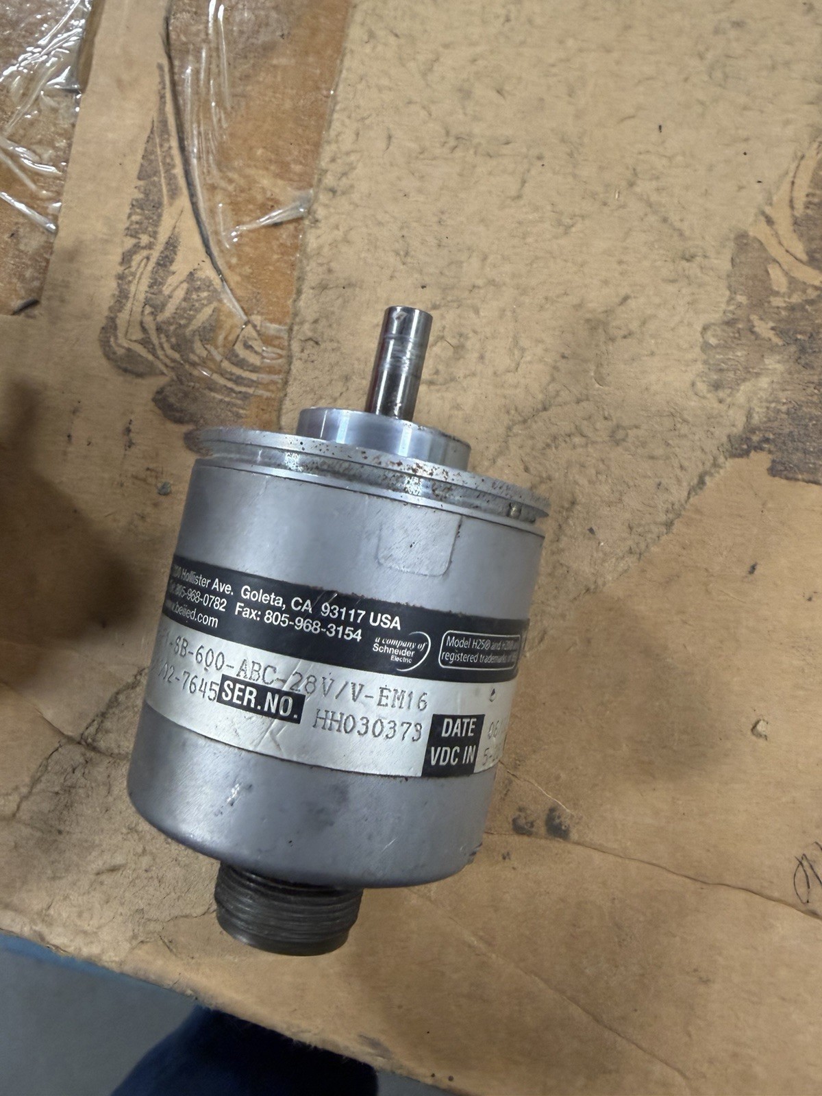 BEI SENSORS H25E-F1-SB-600-ABC-28V/V-EM16 ENCODER USED