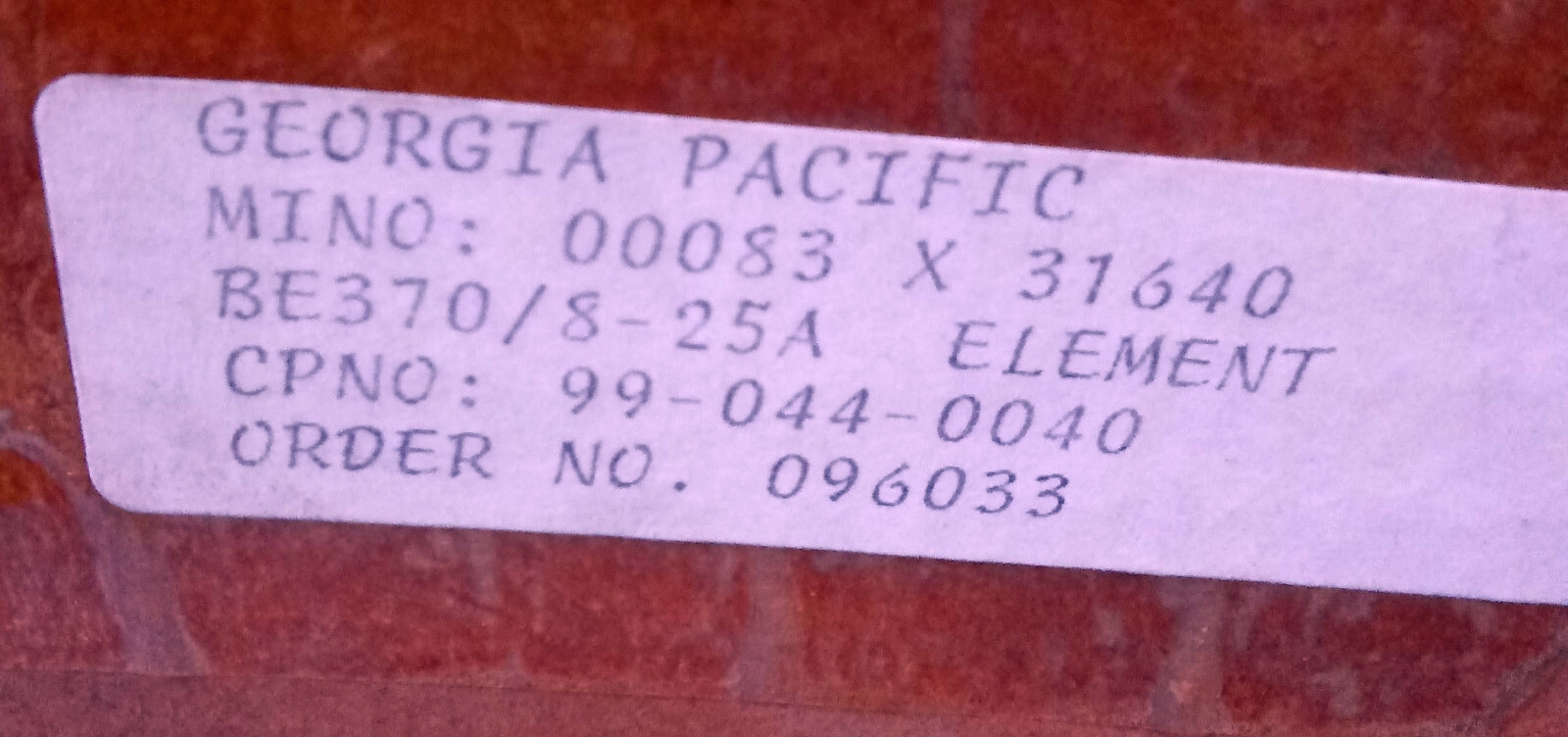 1 NEW GEORGIA PACIFIC BE370/8-25A FILTER REPLACEMENT NIB ***MAKE OFFER***