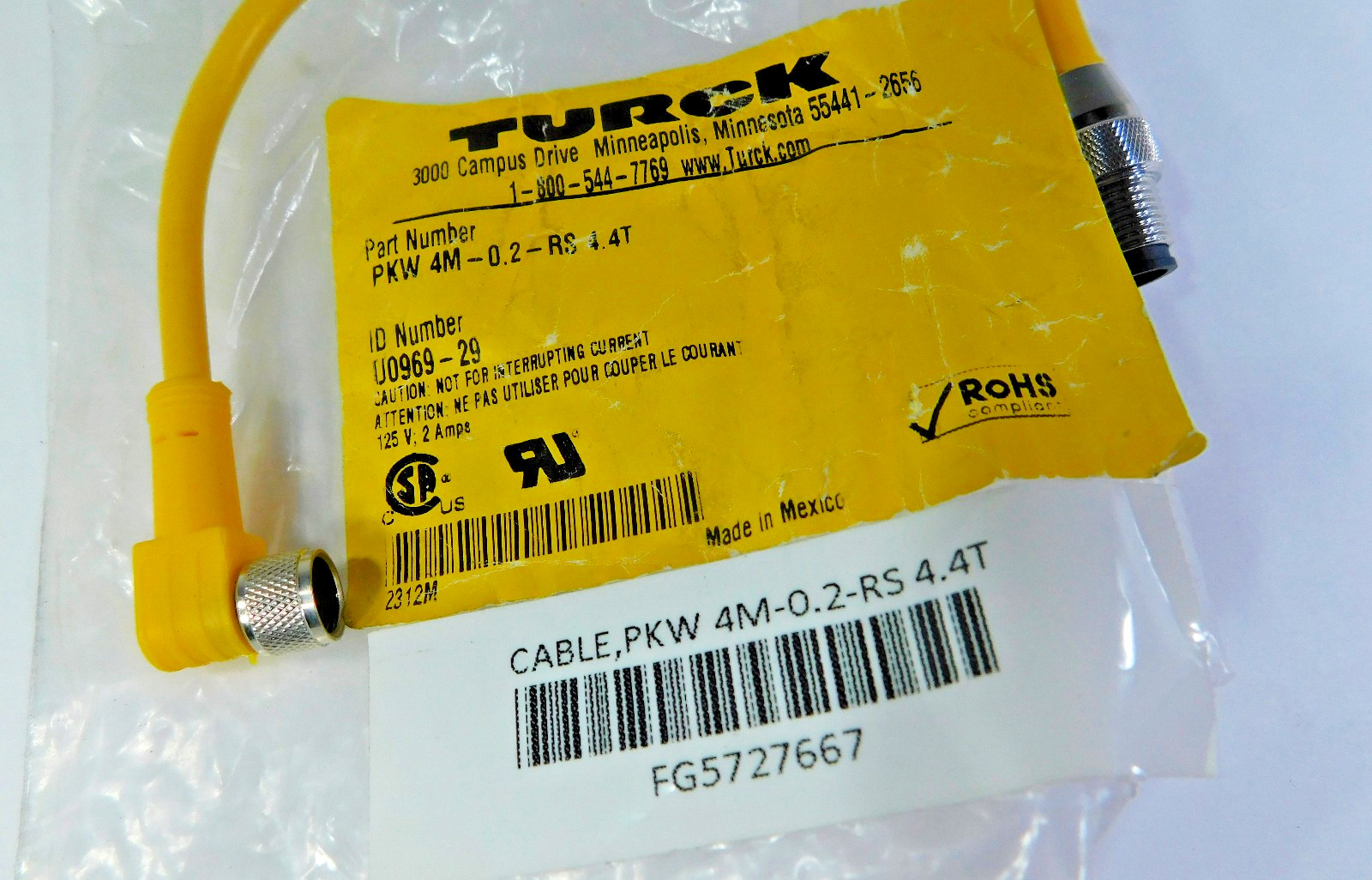 Turck PKW 4M-0.2-RS 4.4T Cordset U0969-29