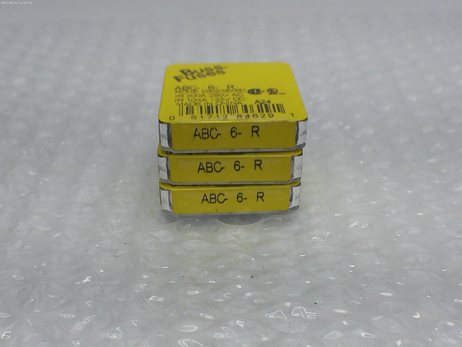 BUSSMANN ABC-6-R FUSE LOT OF 3 PKG OF 5 NSMP