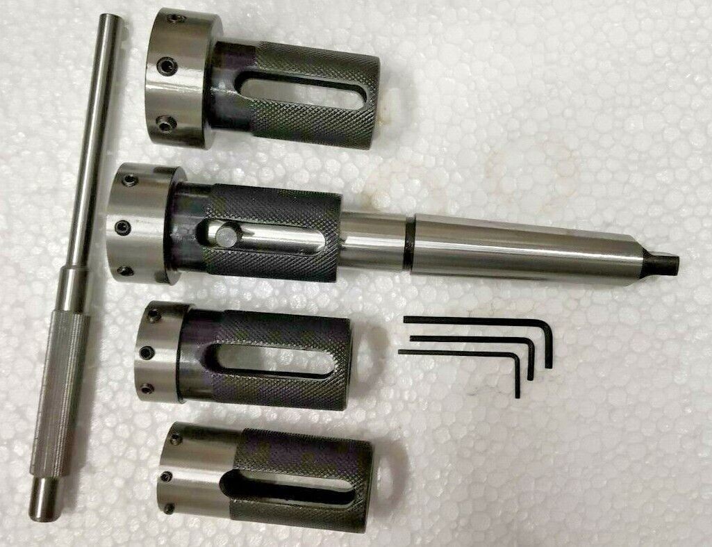 Lathe Tailstock Die Holder Set Of 4 Floating Type MT1 SHANK Holds Metric Die @
