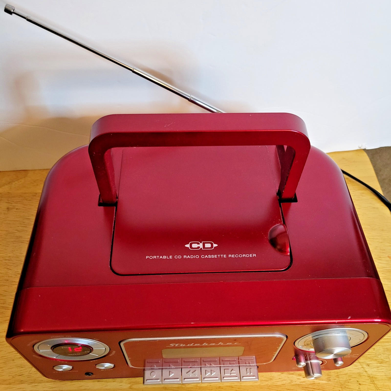 Portable Stereo CD Player with Bluetooth, AM/FM Stereo Radio and Cassette Player
