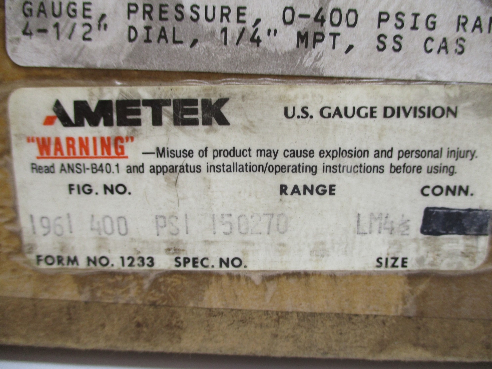 AMTEK 1961 400PSI NSMP