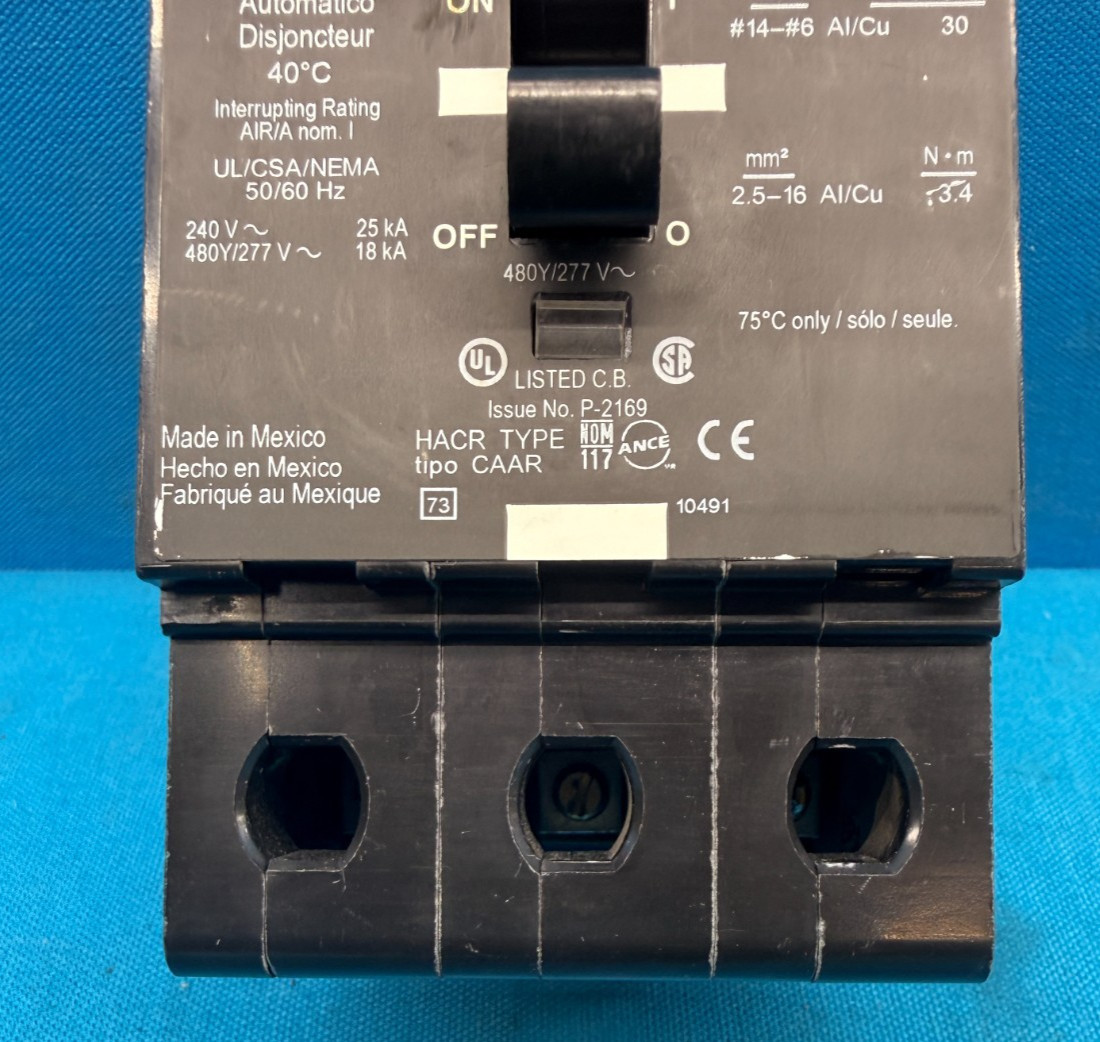 Square D EDB34030 Circuit Breaker 30A 3P 480Y/277V Bolt-On Schneider