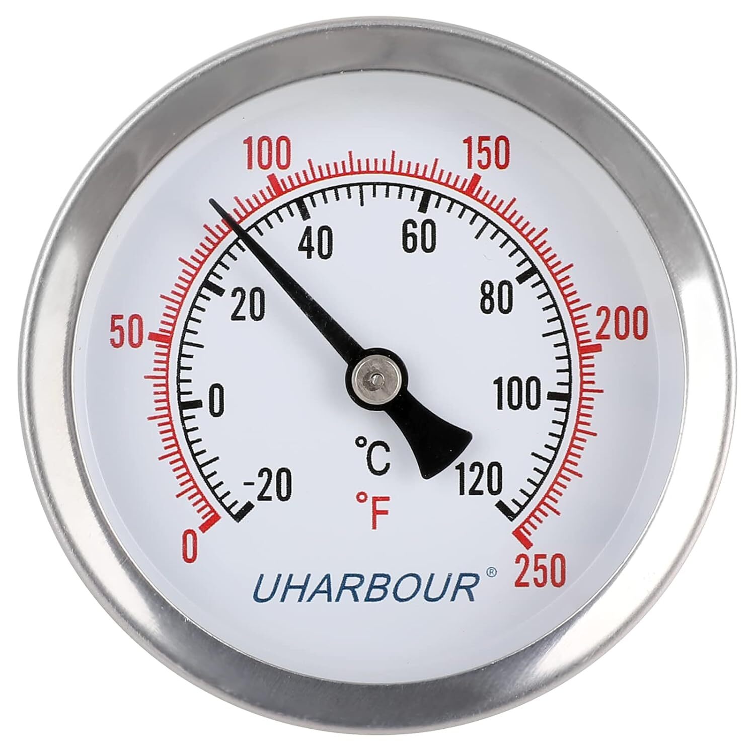 2-1/2″ Dial Water Thermometer, Water Temperature Gauge with 1-3/4″ Lead-Free …