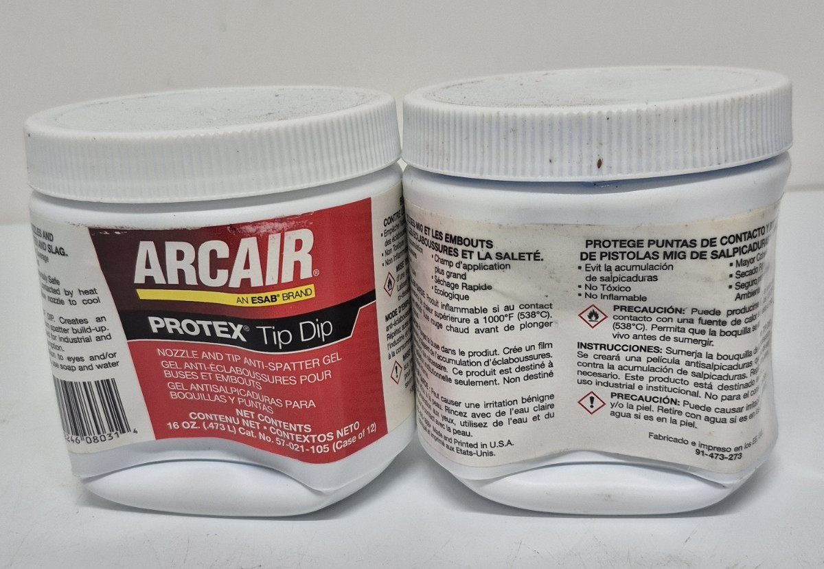 Arcair Gel Protex Tip-Dip Anti-Spatter Gel: 16 oz Jar 57021105 Lot of 2