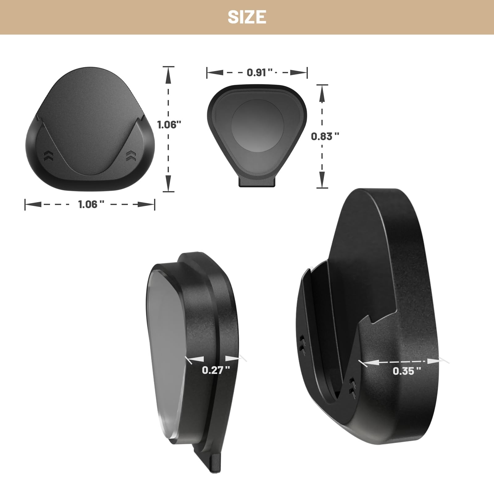 JUMEIHUI Magnetic Remote Control Holder Wall Mount, [Upgraded with Black