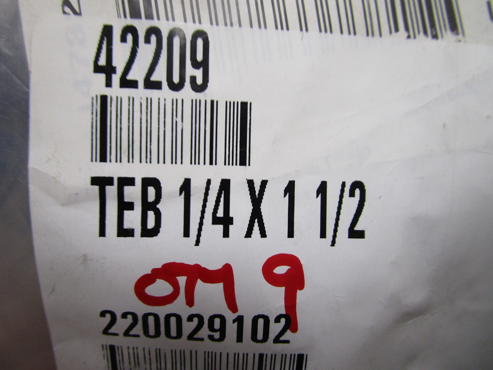 1/4-20 x 1-1/2 Shank L x 1-1/4 Thread L x 2-1/2″ OAL Zinc Turned Eye Bolt QTY 9