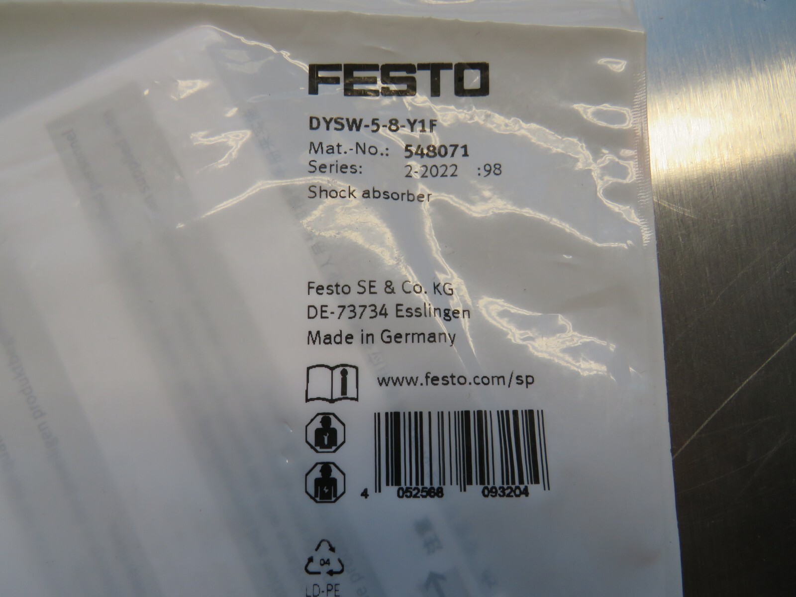 Festo DYSW-5-8-Y1F Shock Absorber 548071 (USA SELLER)