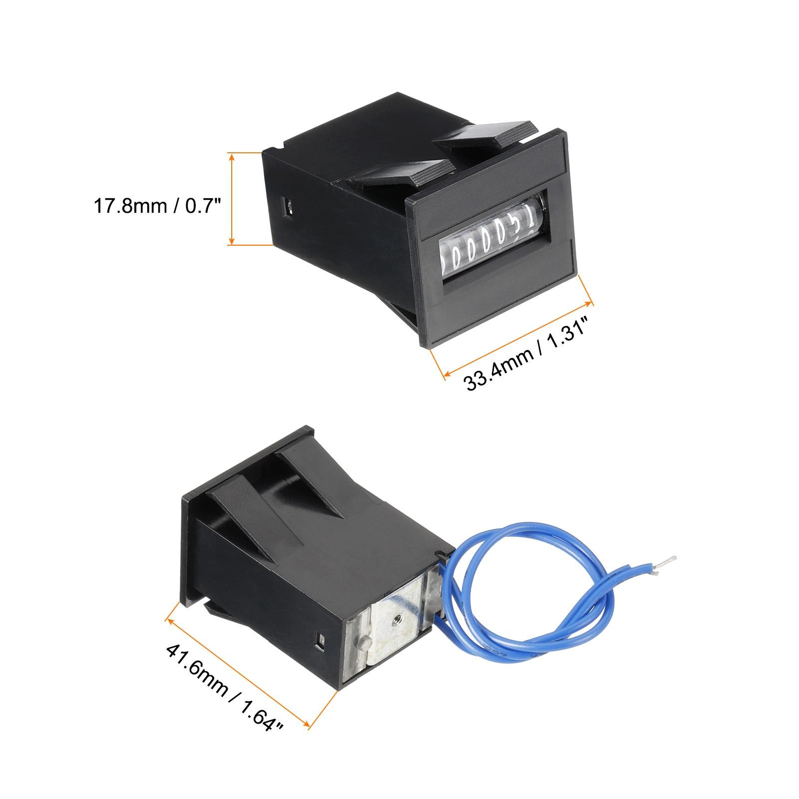 Electromagnetic Counter 7 Digit 0-9999999 Range Electronic Pulse Totalizer 7-24V