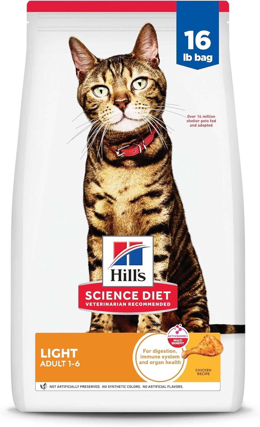 Hill’s Science Diet Adult 1-6 Light Dry Cat Food, Chicken, 16 lb. Bag