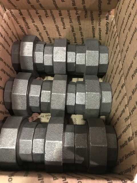 QTY 1- Size 2″, Class 150, Malleable Iron Black Pipe Union (volume savings)
