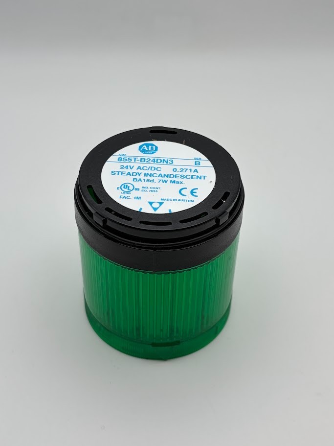 Used – Allen Bradley 855T-B24DN3 Stack Light – Green Steady 24VAC/DC