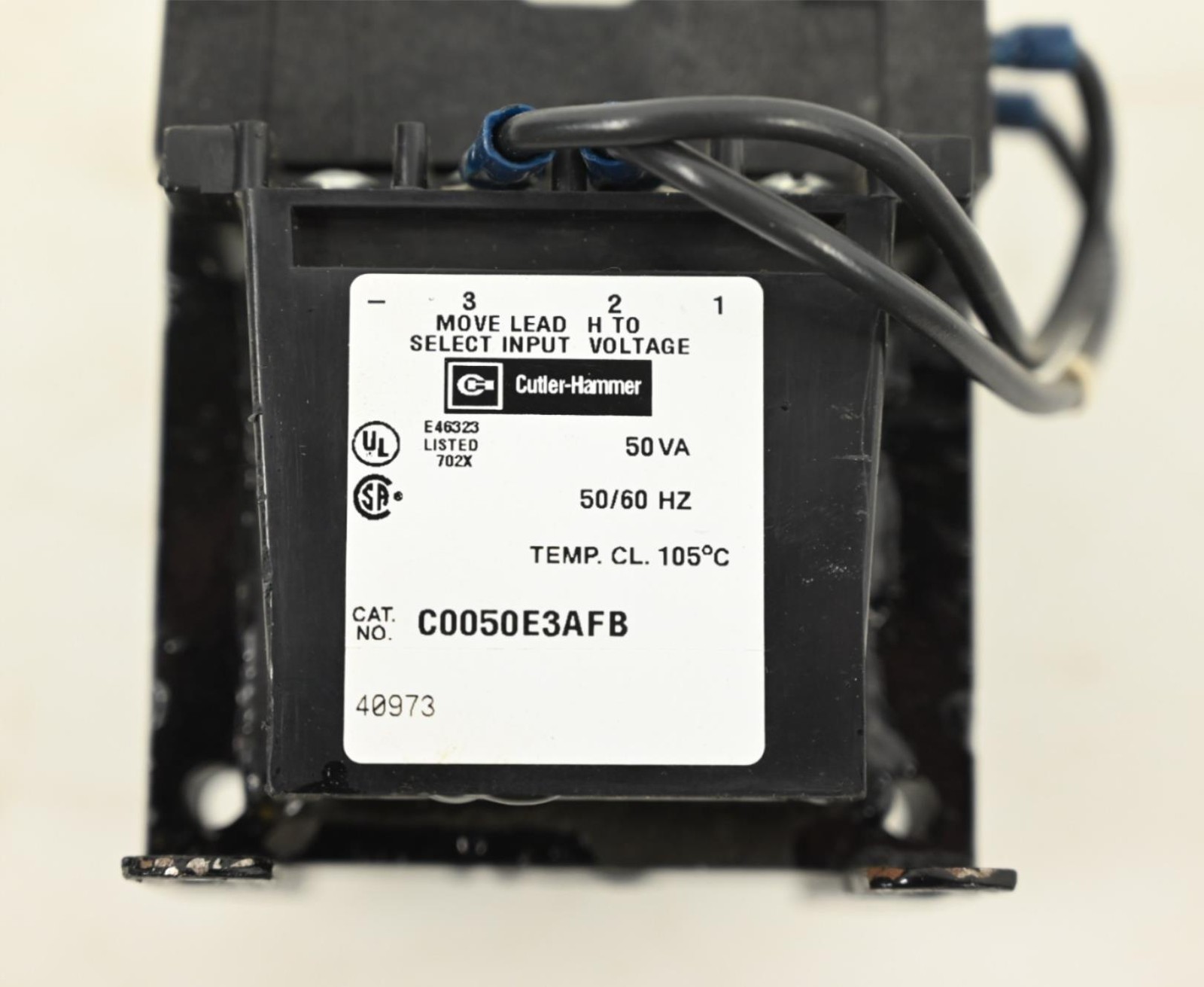 Cutler-Hammer C0050E3AFB Control Transformer, 50 VA, 50/60 HZ