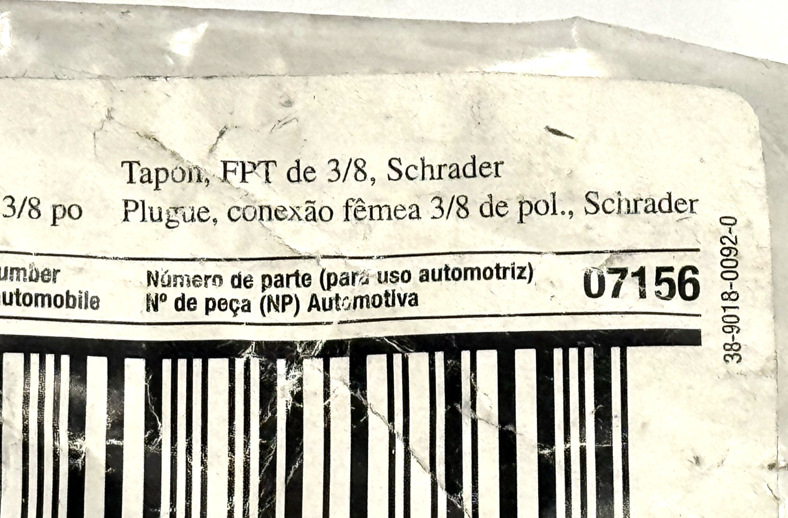 Qty 2, 3M Plug W-3198-2 / 07156 (AAD), 1/2″ Body Size, 3/8″ FPT, Schrader