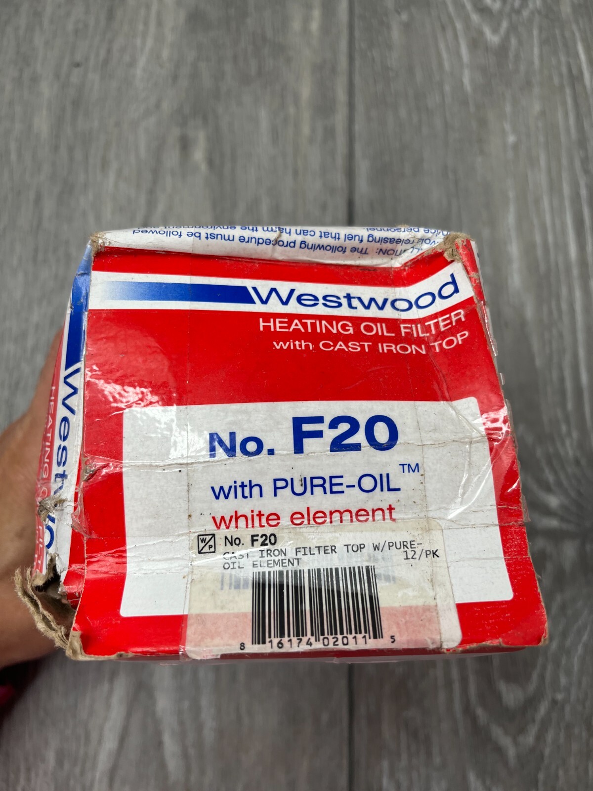 Westwood F20 F-20 Oil Filter Cast Iron Top Pure-Oil Element, Beatup Box