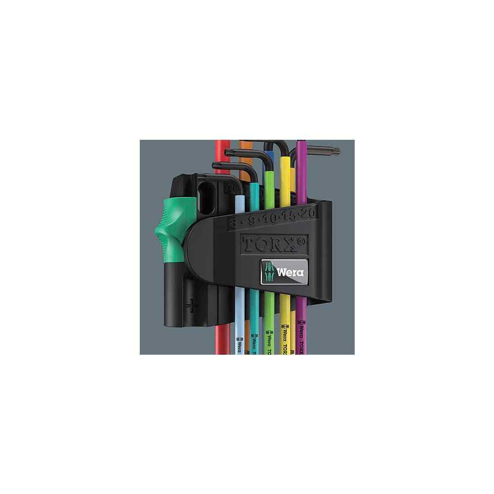 Wera 5073599001 Torx Key Set: 9 Pc, L-Handle, Torx Sizes T10, T15 & T20