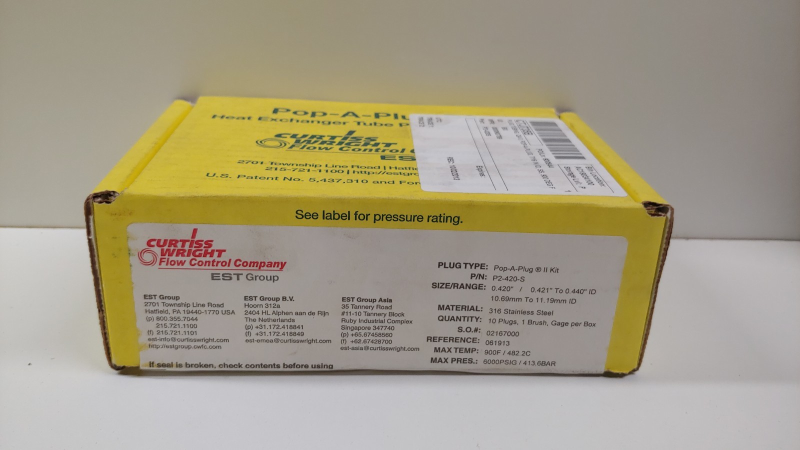 SEALED NEW IN BOX! CURTIS WRIGHT (10) POP-A-PLUG P2 KIT TUBE PLUGS P2-420-S