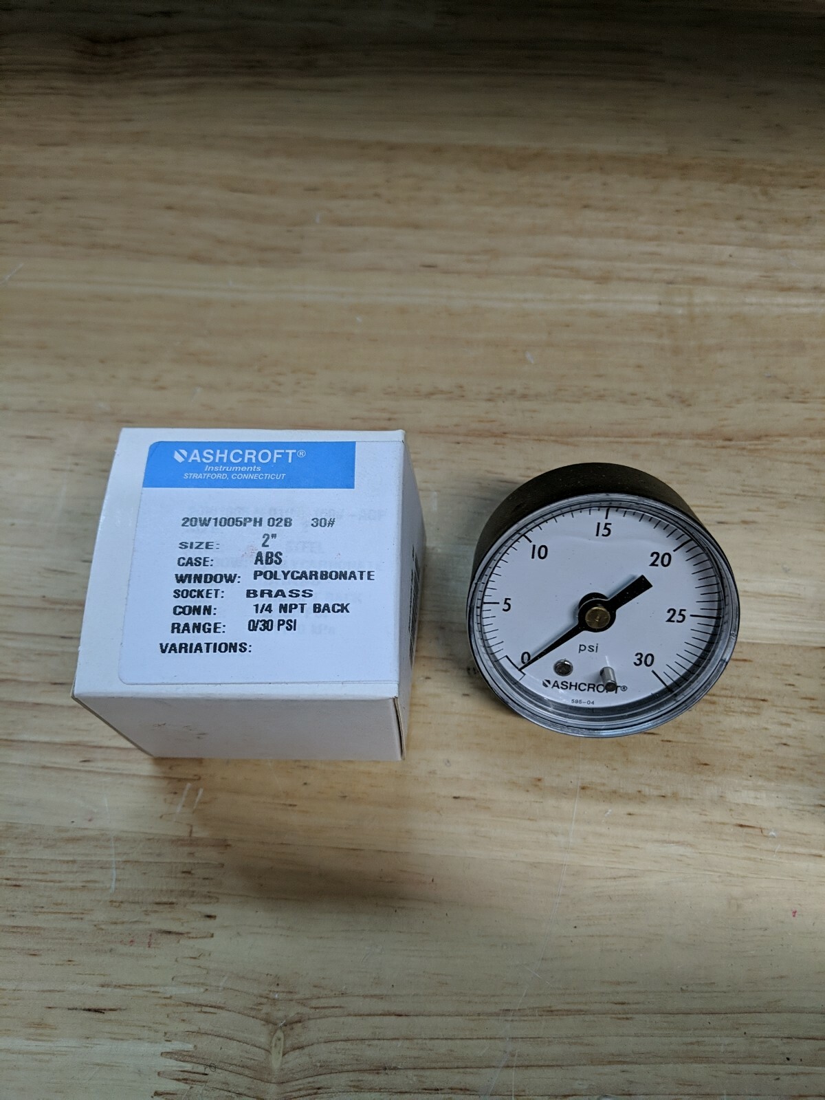 Ashcroft 20W1005PH 02B 30# Pressure Gauge 20W1005PH02B30