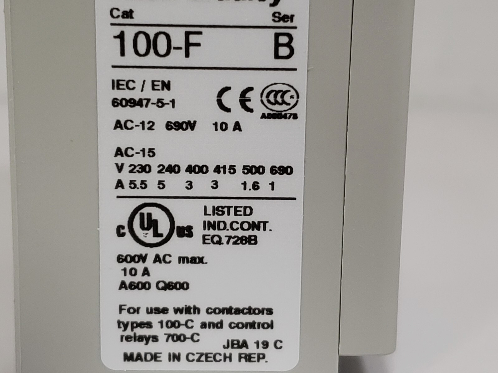 ALLEN BRADLEY FA22 AUXILIARY CONTACT BLOCK 2NO 2NC SERIES B NIB