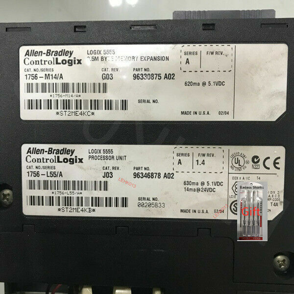 1756-M14/A or 1756-L55/A 90days warranty via DHL or FedEx