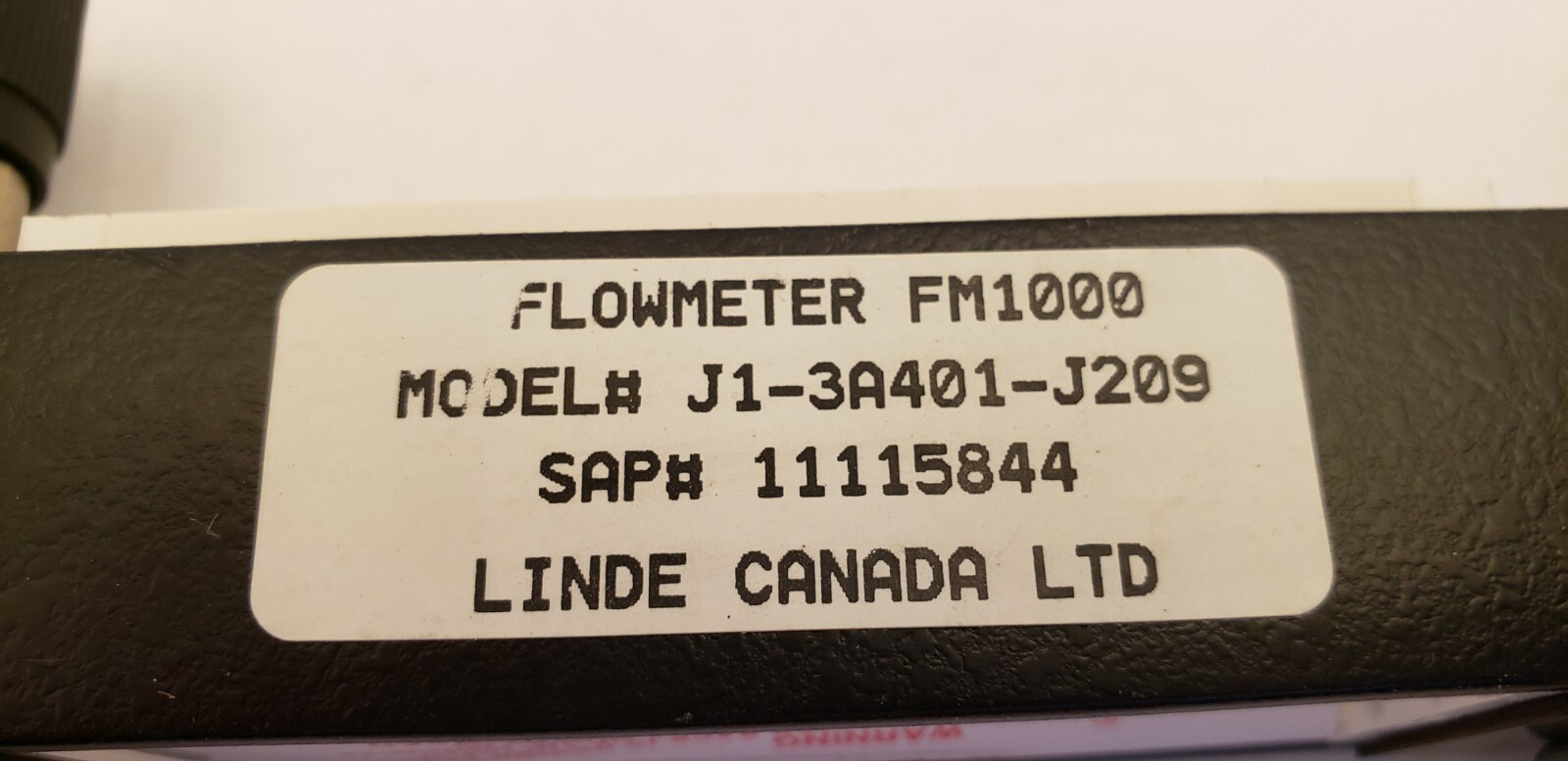 LINDE J1-A3401-J209 FLOWMETER, 0-1.3 SLPM, NNB