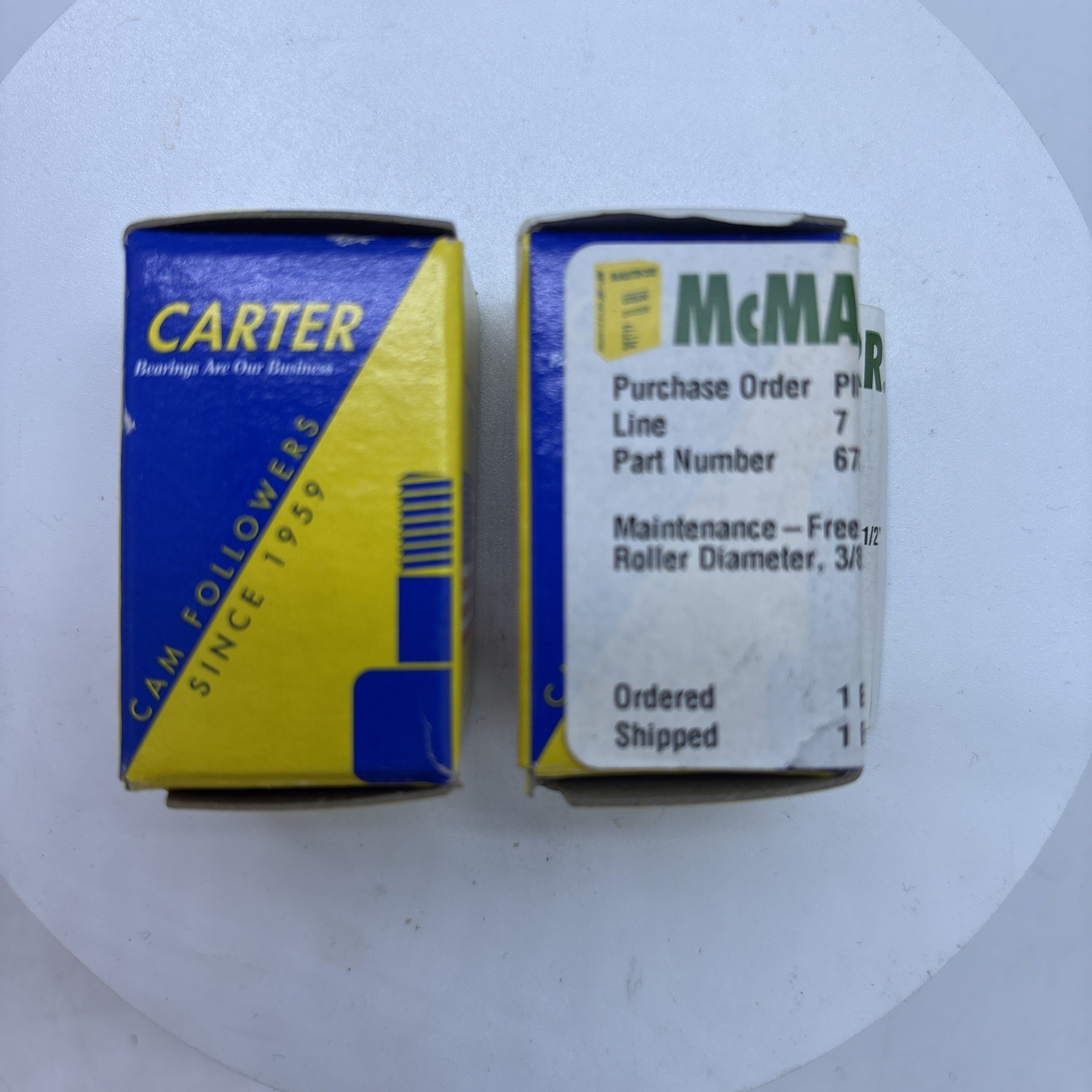 (2) McMaster Carr Free Threaded Track Roller 1/2″ dia. 3/8″ roller width
