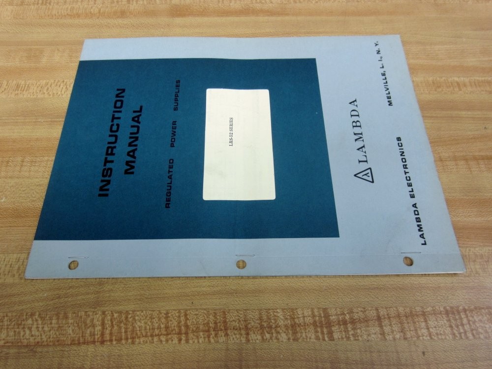 Lambda IM-LRS-52 Regulated Power Supplies Instruction Manual