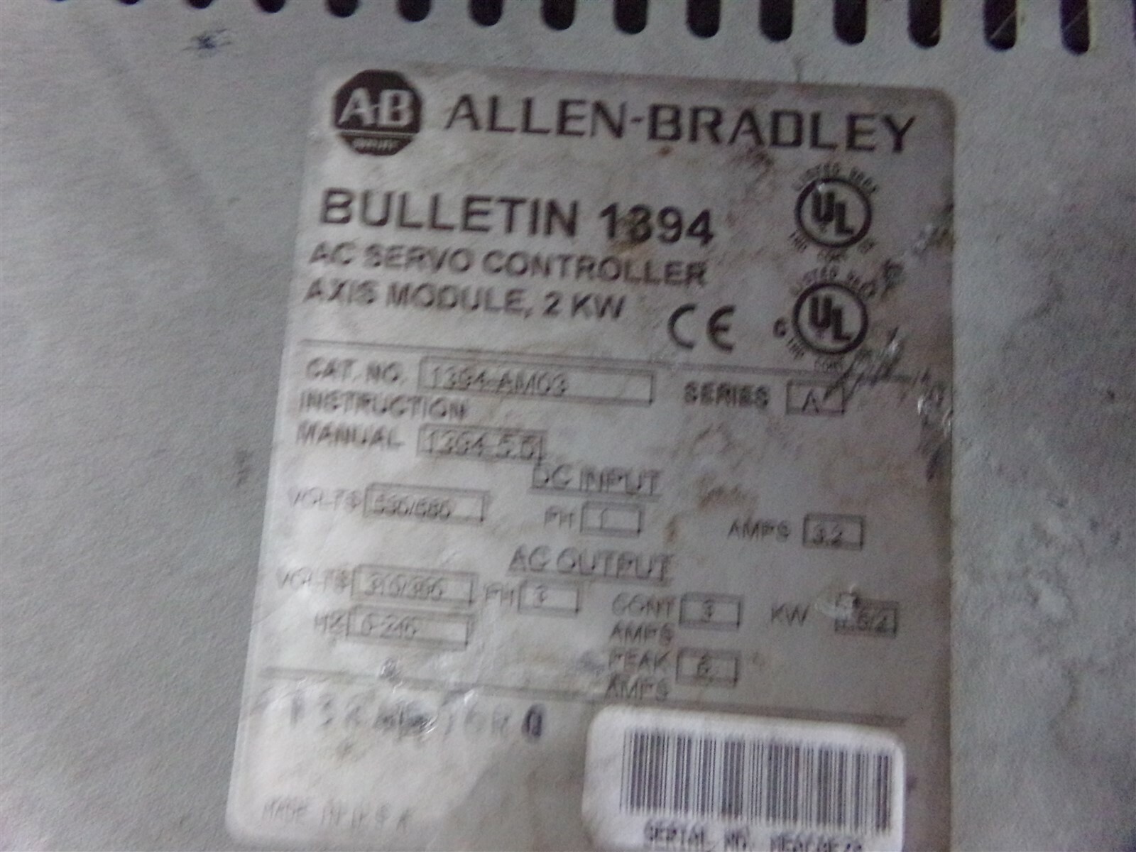 Allen Bradley 1394-AM03 AC Servo Controller Axis Module *FREE SHIPPING*