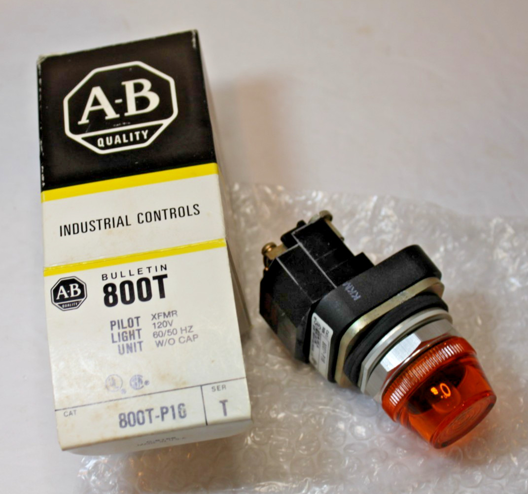 Allen Bradley A-B 800T-P16 Amber Pilot Light 800TP16 120V NIB NEW