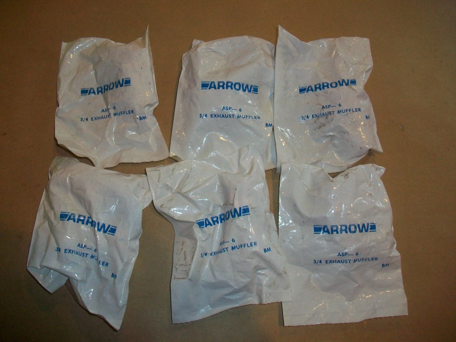 6pc Arrow 3/4″ Exhaust Muffler ASP-6 NEW IN BAG