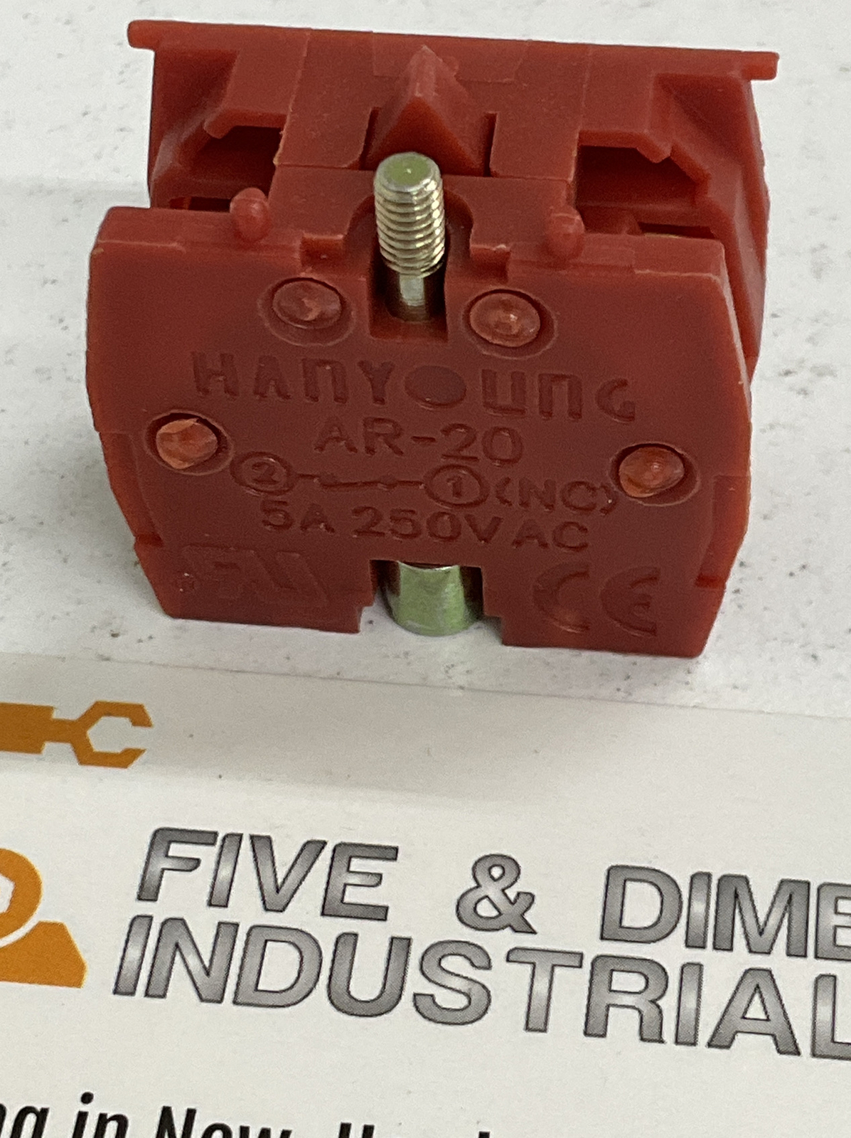 Hanyoung AR-20 New Red Push Button Contact Block 5A 250VAC NC (YE161)