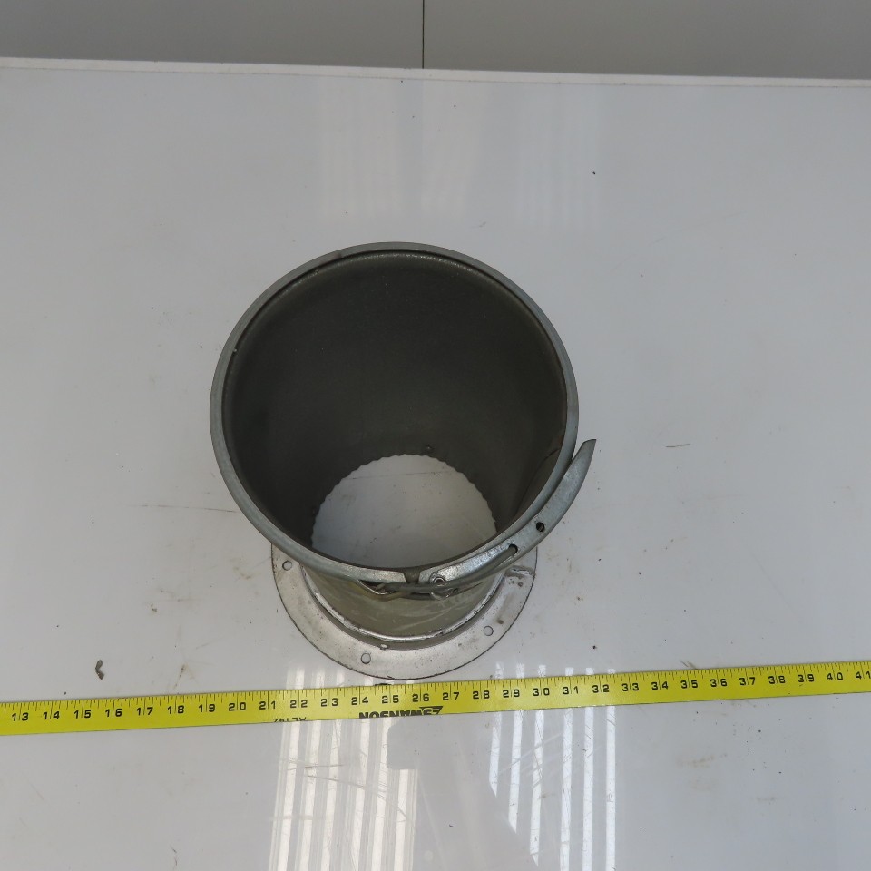 Quick-Clamp Rolled Edge Duct Nipple Flange 7″ Dia x 12″ Galvanized Steel W/Clamp