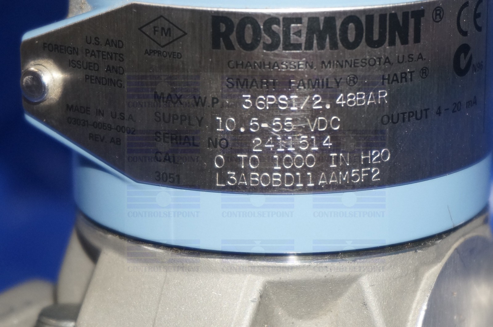 EMERSON ROSEMOUNT 3051CD3A02A1AH2E5M5 PRESS TRANS 3051 CD3A0 ID11514