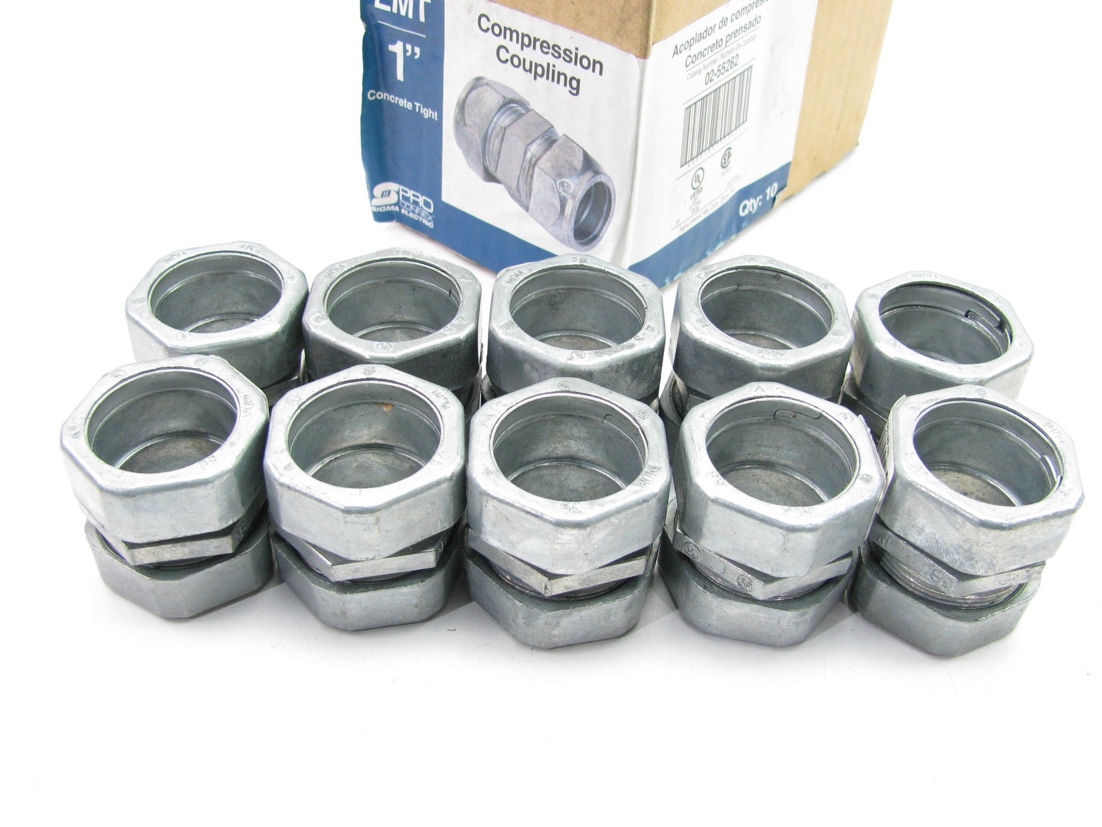 (10) Sigma 02-55262 1″ Die Cast Zinc Compression Coupling Conduit Fitting