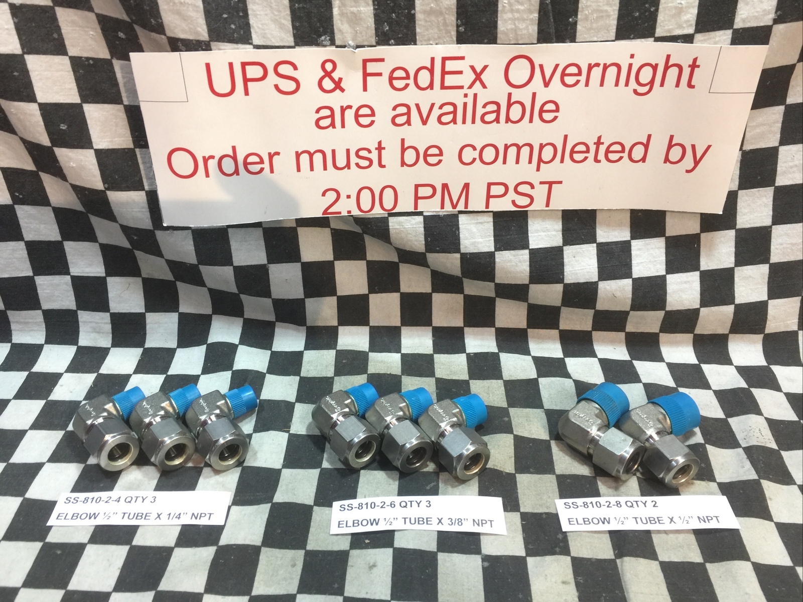 SWAGELOK SS-810-2-8, SS-810-2-6, SS-810-2-4, ELBOW 1/2″ TUBE, LOT OF 8#1637F7
