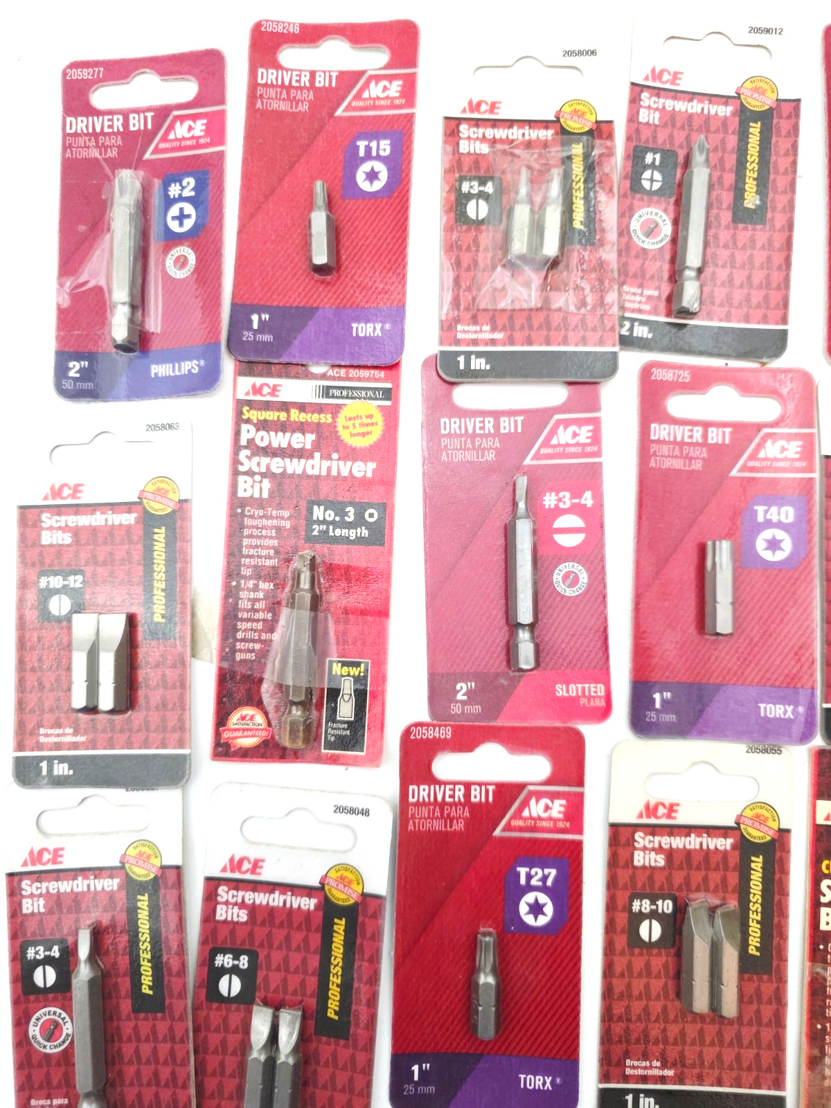 Lot of Ace Hardware Driver Bits Assorted Types & Sizes