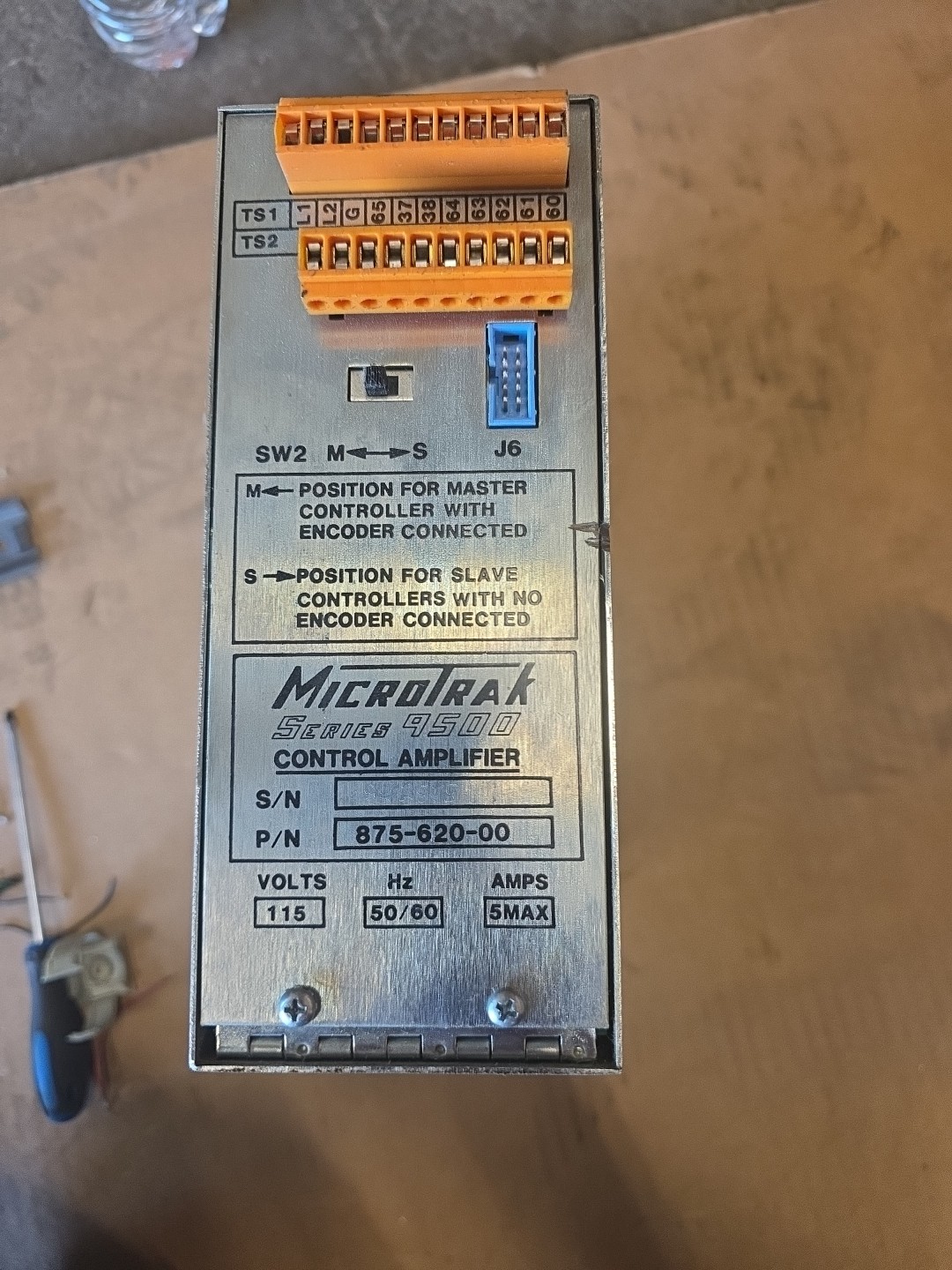 Microtrak Series 9500 Control Amplifier 875-620-00 USED