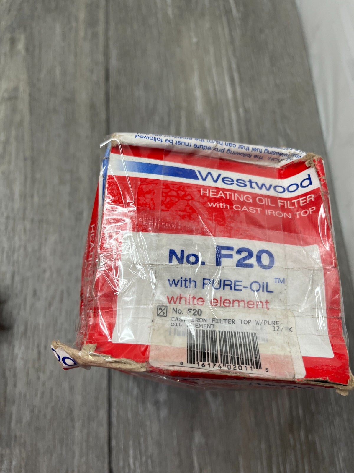 Westwood F20 F-20 Oil Filter Cast Iron Top Pure-Oil Element, Beatup Box