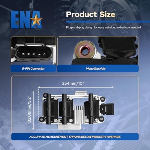 ENA Set of 1 Ignition Coil Pack 2.8L Compatible with Audi Volkswagen VW Passat