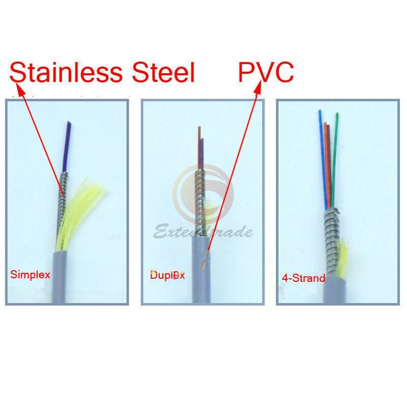100M Armored MM Duplex Fiber Optic Cable Patch Cord 62.5/125 SC UPC to SC UPC