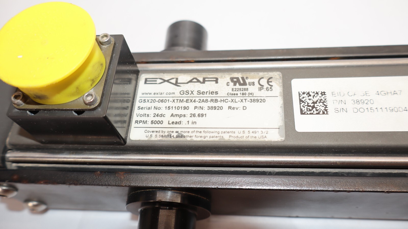 EXLAR GSX20-0601-XTM-EX4-2A8-RB-HC-XL-XT-38920 , 38920 , GSX Series Actuator