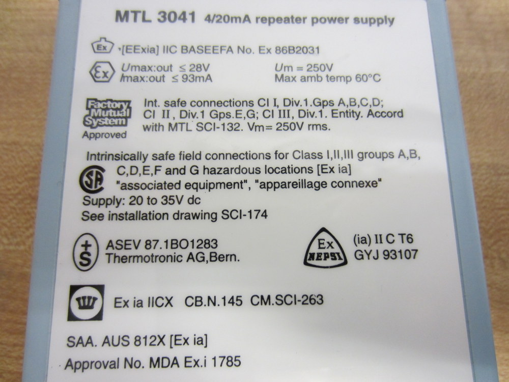 Measurement Technology MTL 3041 MTL3041 MTL-3041 Power Supply