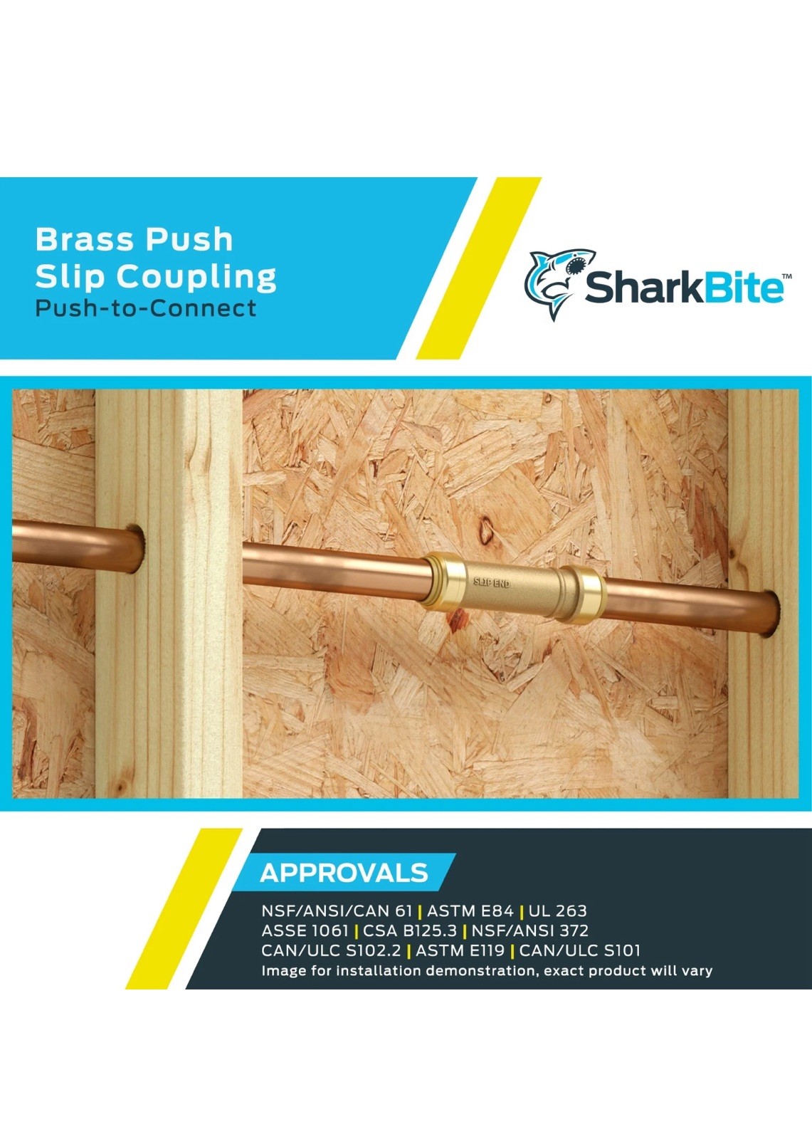 SharkBite UXL0635 1-1/4 Inch Slip Coupling Push to Connect Brass Plumbing Fittin