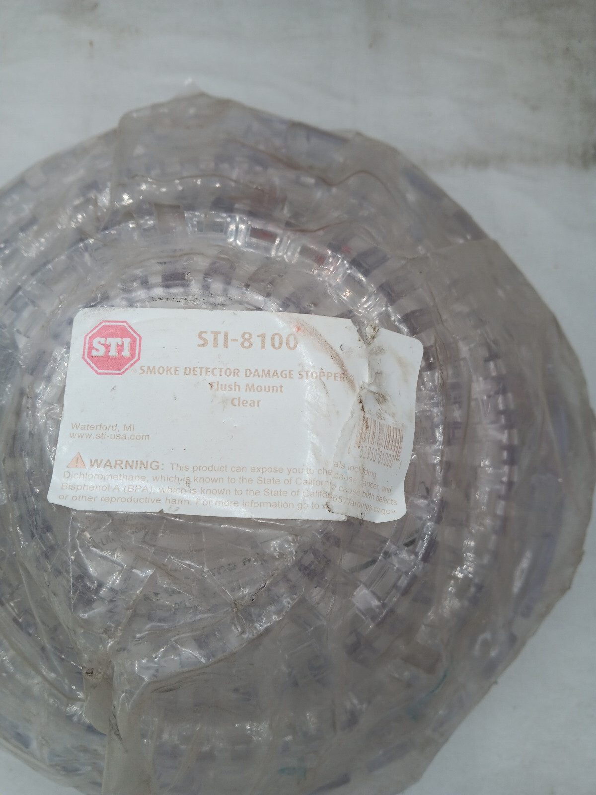 STI-8100 Smoke Detector Damage Stoper Flush Mount-Clear