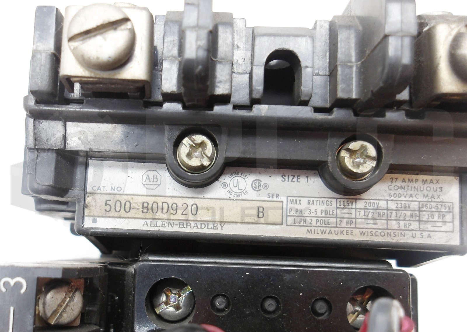 ALLEN BRADLEY 500-BOD920 /B W/ CB236 W/ (2) 595-A /B W/ RCS2A-6 W/ 40410-326-52