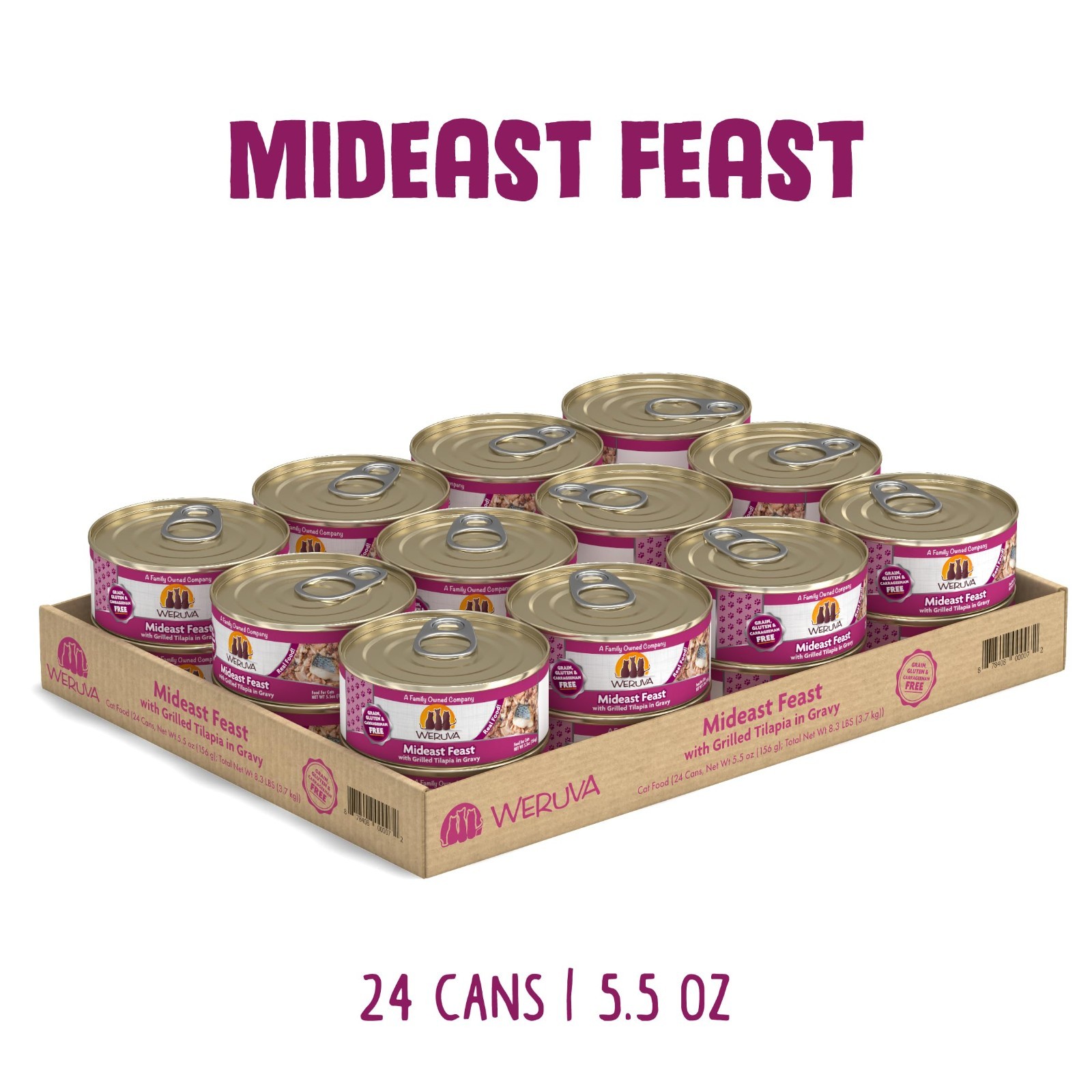 Weruva Classic Cat Food, Mideast Feast with Grilled Tilapia in Gravy, (24) 5.5oz