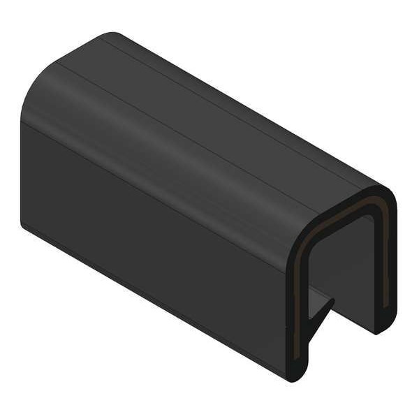 Trim-Lok 100B3x1/8-25 Edge Trim, Alum Clip, 0.3 In W, 25 Ft